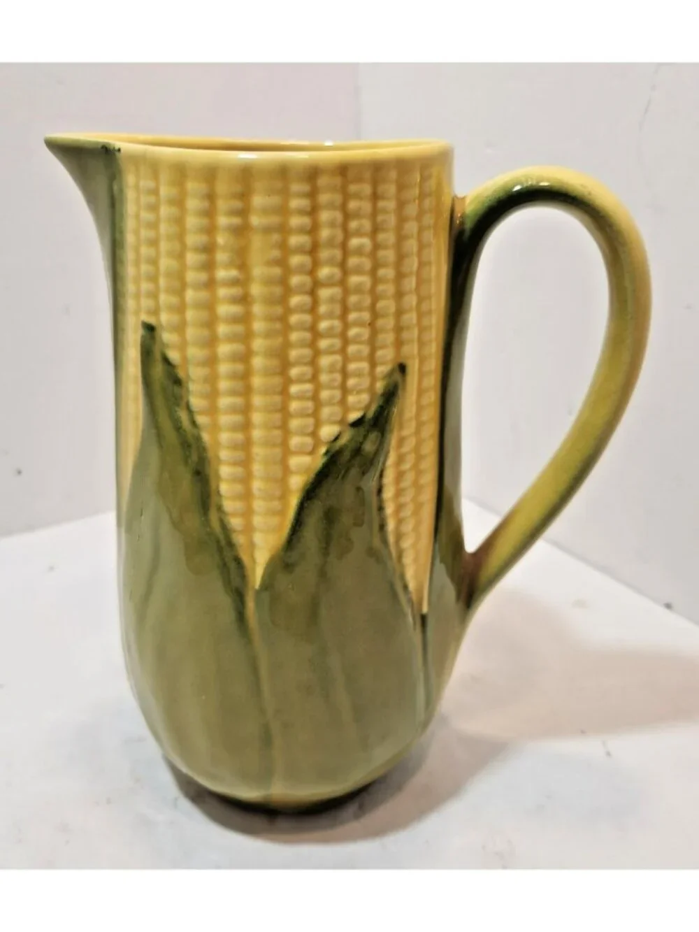 Vtg Shawnee Pottery Yellow King Corn # 71 Tall Water Pitcher Novelty Corn Shape